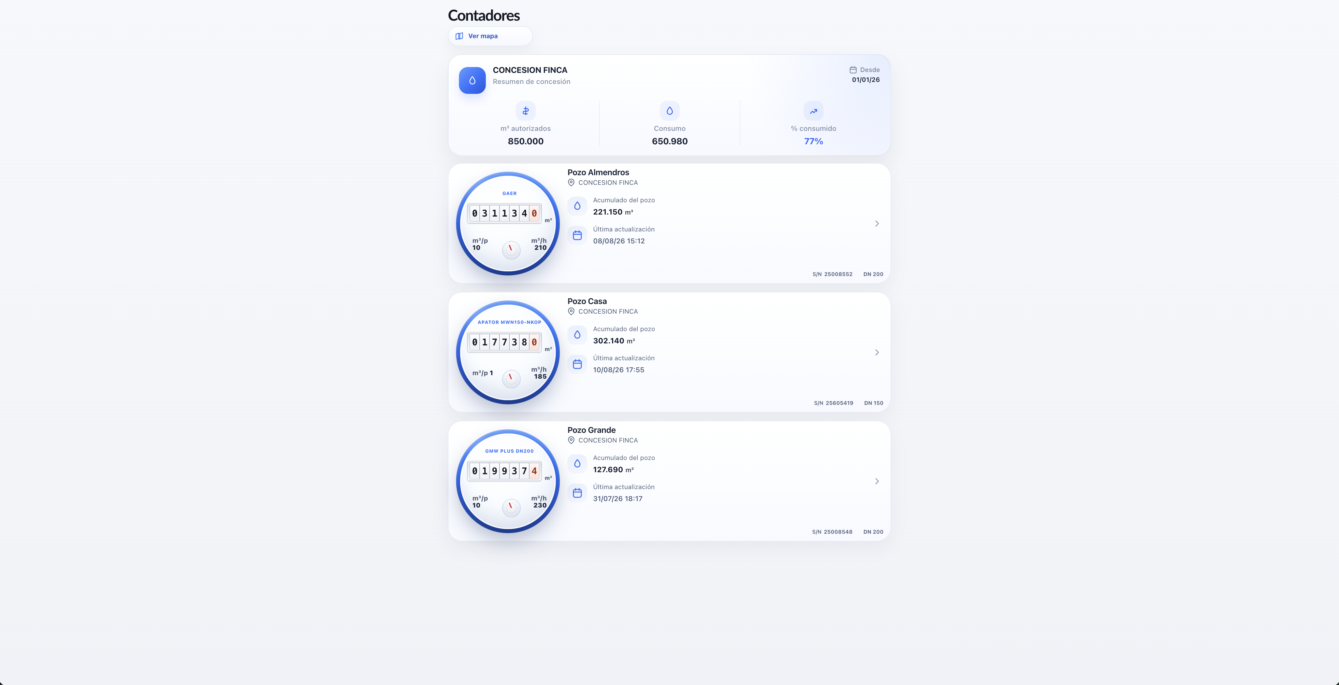 Captura de la plataforma web de CHContador